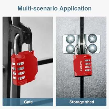 Puroma 2 Pack Combination Lock 4 Digit Locker Lock Outdoor Waterproof Padlock for School Gym Locker, Sports Locker, Fence, Toolbox, Gate, Case, Hasp Storage (Red)