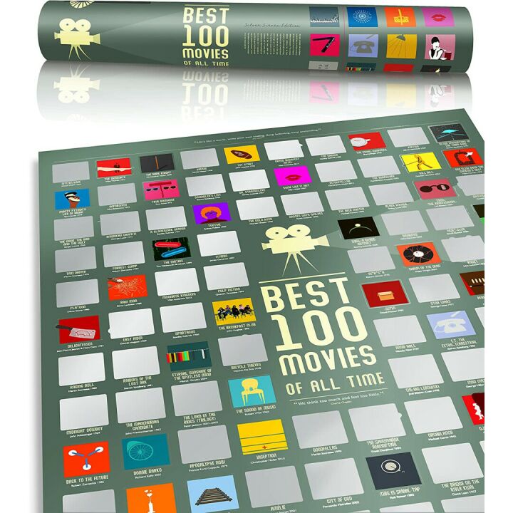 100 Movie Scratch Off Poster for Film Lovers
