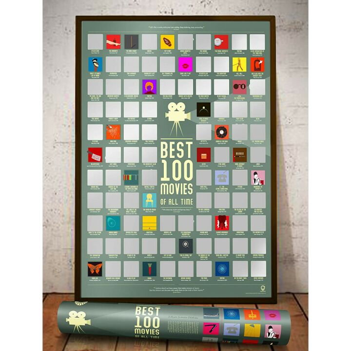100 Movie Scratch Off Poster for Film Lovers