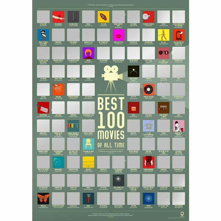 100 Movie Scratch Off Poster for Film Lovers