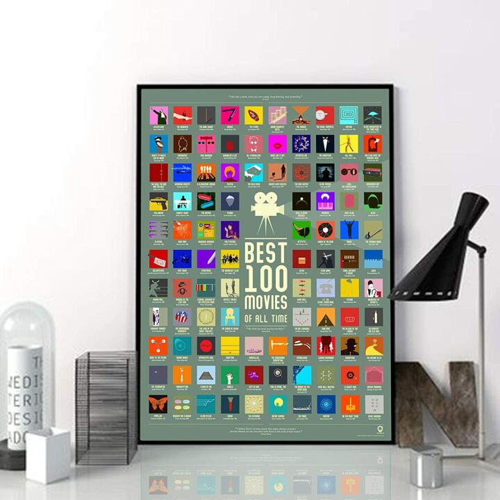 100 Movie Scratch Off Poster for Film Lovers
