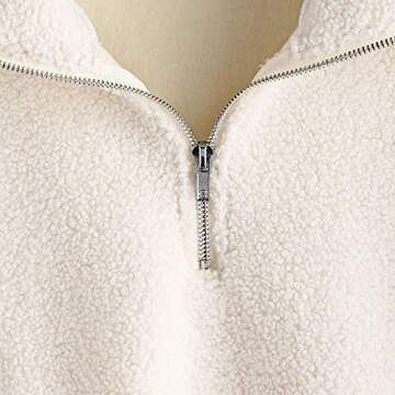 ZAFUL Women's Sherpa Half Zip Pullover Fleece Plaid Leopard Cropped Sweatshirts