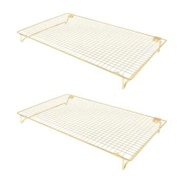 Set of 2 Stackable Cooling Racks for Baking, Cooking, Roasting, and Grilling in Gold and Rose Gold