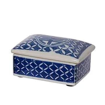 A&B Home Decorative Porcelain Blue and White Box Set