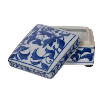 A&B Home Decorative Porcelain Blue and White Box Set