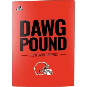 Skinit Decal Gaming Skin Compatible with PS5 Bundle - Officially Licensed NFL Cleveland Browns Team ...
