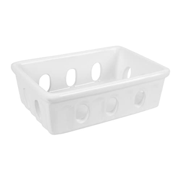 Creative Co-Op White Stoneware Berry Soap Dish Bowl