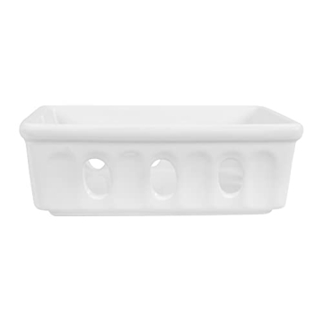 Creative Co-Op White Stoneware Berry Soap Dish Bowl