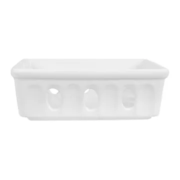 Creative Co-Op White Stoneware Berry Soap Dish Bowl