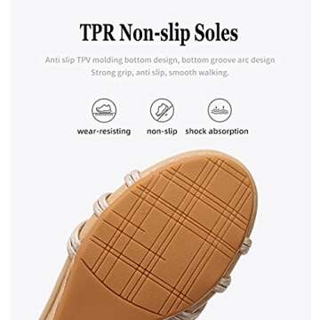 FRALOSHA Wedge Sandals for Women Open Toe Casual Summer Roman High Heel Breathable Beach Sandals (Brown 5)