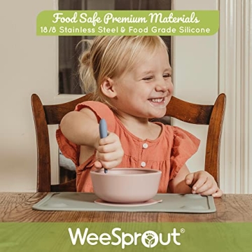 WeeSprout Toddler Utensils Set - Safe Self-Feeding Tools