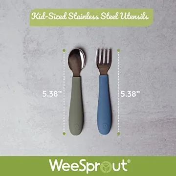 WeeSprout Toddler Utensils Set - Safe Self-Feeding Tools