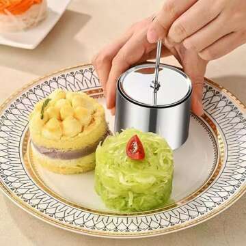Set of 3 - Round Stainless Steel Cake Rings, Mousse Cake Ring Mold with Press Set