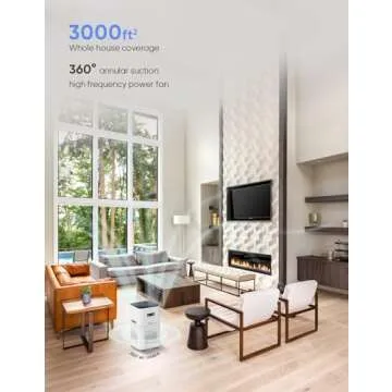 Dayette Air Purifiers for Home Large Room up to 3000 Sq Ft, Upgraded H14 Ture Hepa Air Filter, Air Purifier with Air Quality Monitor, 22dB Sleep Mode