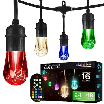 Color Changing Outdoor String Lights - 48ft Enbrighten