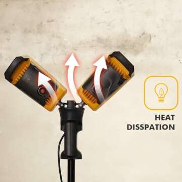 【Upgraded】 LUTEC 6290Max 15000 Lumen 138W Dimmable LED Work Light with Telescoping Tripod, Adjustable Color Temperature Dual-Head Work Light with Stand and 8 Ft 3-Prong Power Cord