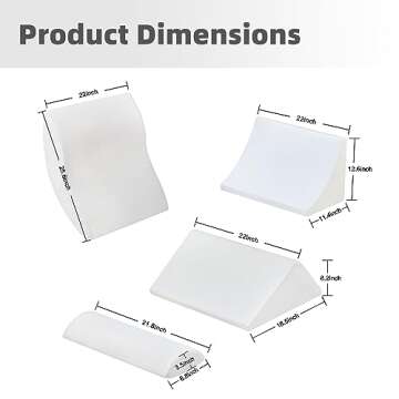 A2ZCOMFY 4pcs Orthopedic Wedge Pillow Set, Adjustable Bed Wedge Pillow for Sleeping, Post Surgery, W...