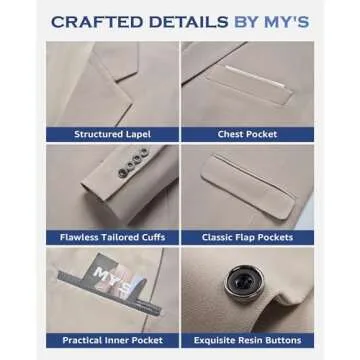 MY'S Men's Slim Fit One Button Blazer - Stylish & Versatile