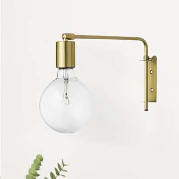 Bloomingville Metal Wall Lamp Gold Electroplated Finish