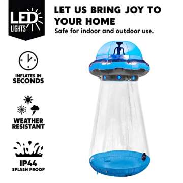 Joiedomi 9 FT Tall Halloween Inflatable UFO Yard Decor