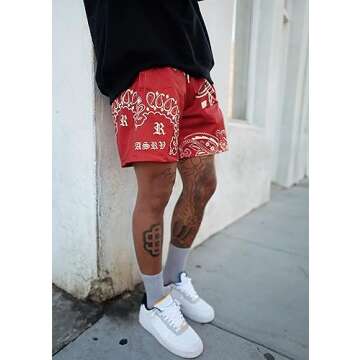 Trendy DIOTSR Paisley Graphic Shorts for Athletic Style
