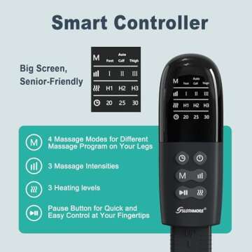 Leg Massager for Circulation and Pain Relief - 4-in-1 with Heat Therapy
