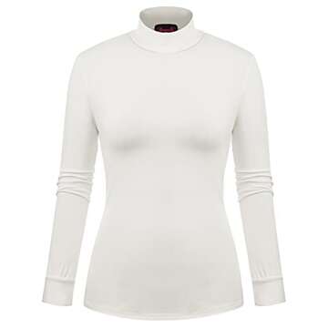 Women Plus Size Long Sleeve Mock Neck Lightweight Pullover Slim Shirt Tops