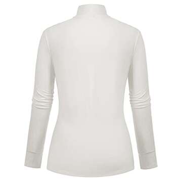 Women Plus Size Long Sleeve Mock Neck Lightweight Pullover Slim Shirt Tops