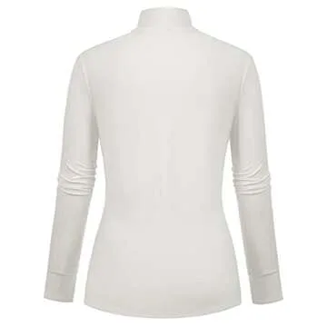 Women Plus Size Long Sleeve Mock Neck Lightweight Pullover Slim Shirt Tops