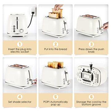 REDMOND Retro 2 Slice Toaster with 6 Bread Settings