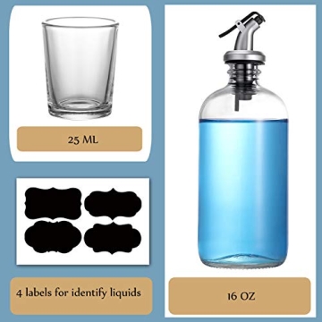 AOZITA Glass Mouthwash Dispenser Set - Stylish & Refillable