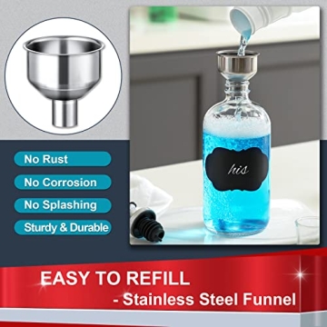 AOZITA Glass Mouthwash Dispenser Set - Stylish & Refillable