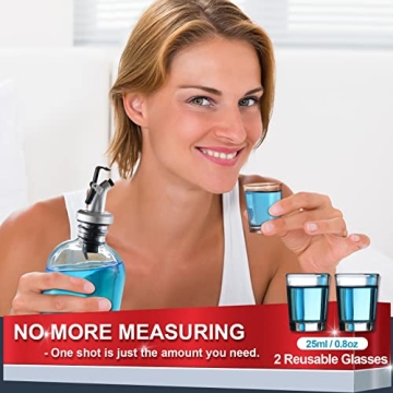 AOZITA Glass Mouthwash Dispenser Set - Stylish & Refillable