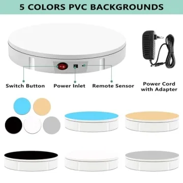 Prolee 12 Inch Rotating Turntable with Remote Control