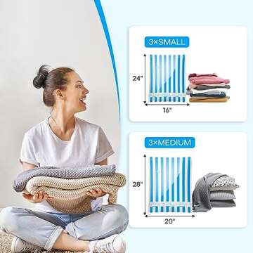 VMSTR Travel Vacuum Storage Bags with Electric Pump, Medium Small Space Saver Bags for Travel and Home Use