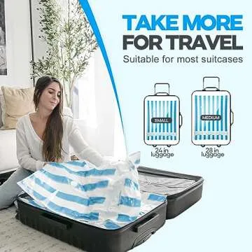 VMSTR Travel Vacuum Storage Bags with Electric Pump, Medium Small Space Saver Bags for Travel and Home Use