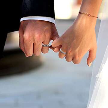 FUNRUN JEWELRY 6Pcs Stainless Steel Fidget Anxiety Ring for Women Men Fidget Spinner Rings Moon Star Celtic Stress Relieving Spinning Ring Wedding Band Rings Set Size 6