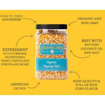 Franklin’s Gourmet Organic Popcorn Kernels - 28oz - Non-GMO, All-Natural