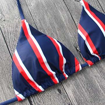 Stylish YAUASOPA Striped Triangle Bikini Set for Women