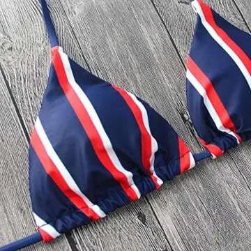 Stylish YAUASOPA Striped Triangle Bikini Set for Women
