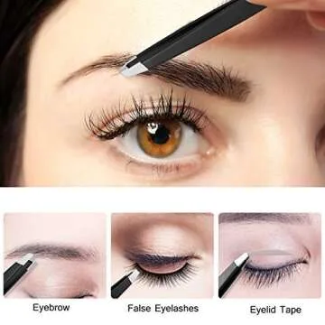 HAWATOUR 4PC Tweezers Set for Precision Grooming