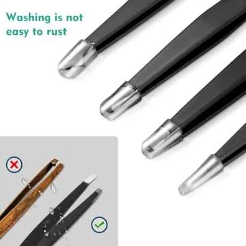 HAWATOUR 4PC Tweezers Set for Precision Grooming