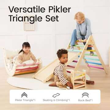Tiny Land Montessori 7-in-1 Pikler Triangle Climbing Set
