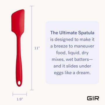GIR: Get It Right Premium Silicone Spatula - Non-Stick Heat Resistant Kitchen Spatula - Perfect for Baking, Cooking, Scraping, and Mixing - Ultimate - 11 IN, Red