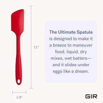 GIR: Get It Right Premium Silicone Spatula - Non-Stick Heat Resistant Kitchen Spatula - Perfect for Baking, Cooking, Scraping, and Mixing - Ultimate - 11 IN, Red