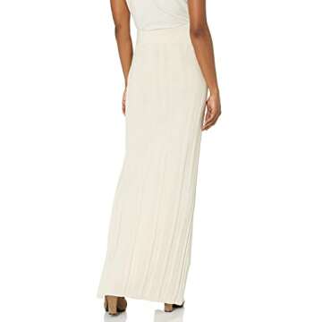 GUESS Women's Amalia Maxi Rib Skirt with Slit, Pearl Oyster, Small