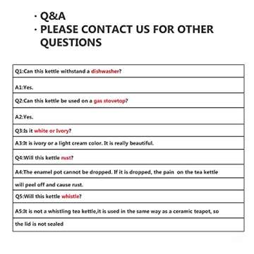 Elegant Enamel Tea Kettle for Stovetops 3.3L