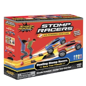 Stomp Racers Air Powered Race Cars by Stomp Rocket, 2 Car Racer Pack - Dueling Stomp Racers Toy Car ...