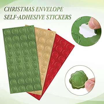 540 Pieces Christmas Wax Seal Stickers Vintage Christmas Holiday Envelope Seal Sticker Santa Northpole Official Wax Seal for Party Favors, Invitations, Greeting Cards