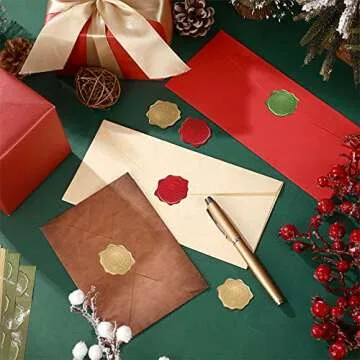 540 Christmas Wax Seal Stickers for Charming Invitations